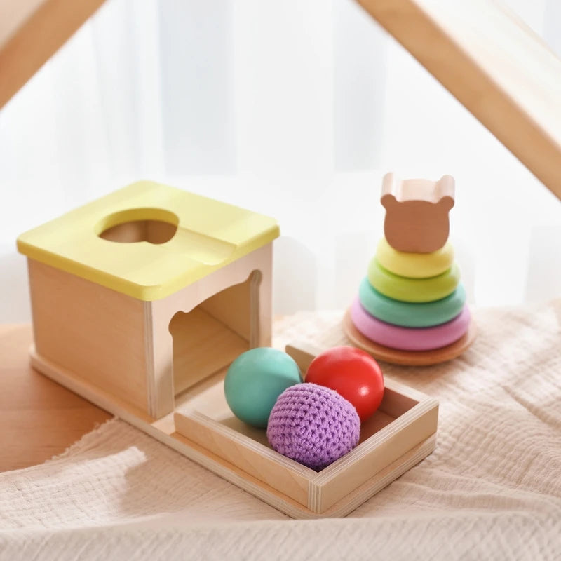 Montessori Object Permanence Box – Ball Drop Toy