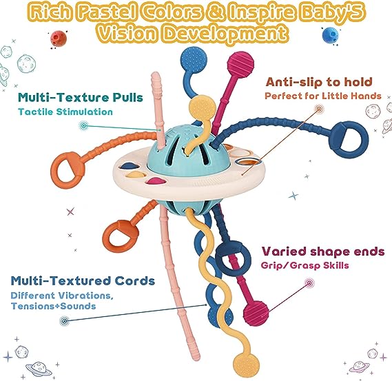 Montessori Sensory Development Baby Toys - Pull String Finger Grasp Training for Early Learning and Educational Development