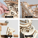 3D Wooden Puzzle 4 Varieties Robotime ROKR Marble Run Waterwheel DIY