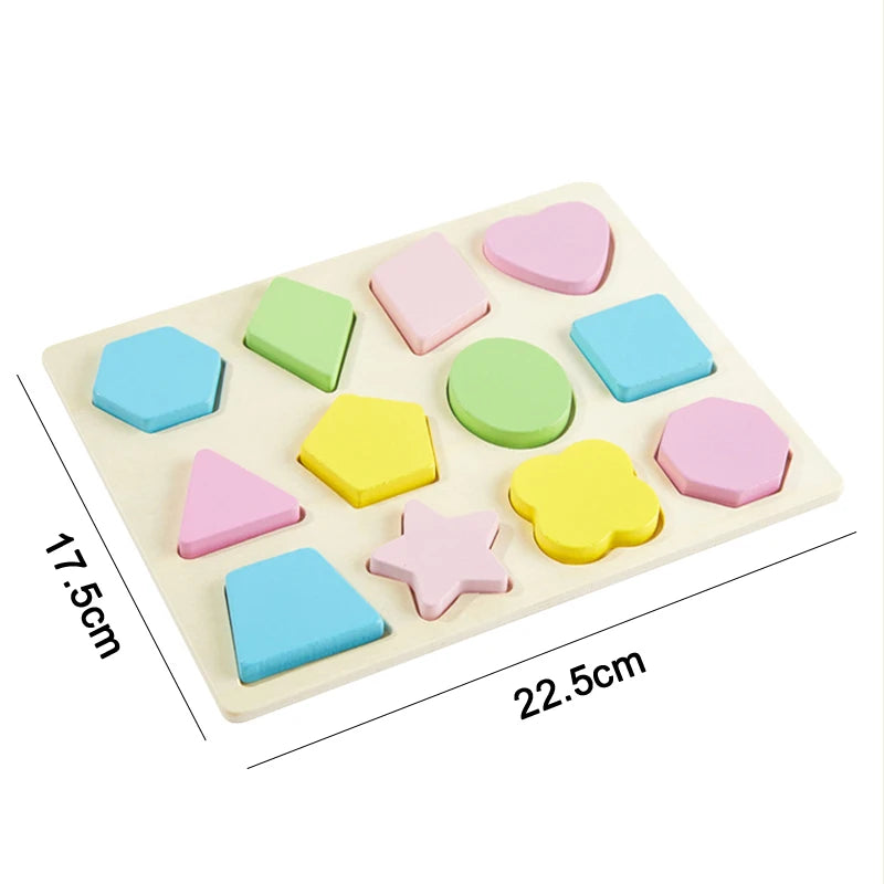 Montessori 3D Wooden Puzzles - Early Learning Educational Toys for Kids - Ideal Birthday Gifts