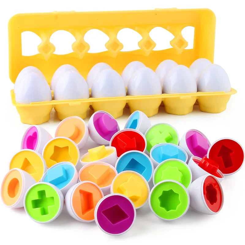 Smart Egg Toys - Montessori Sensory Early Learning Shape Matching Eggs Puzzles