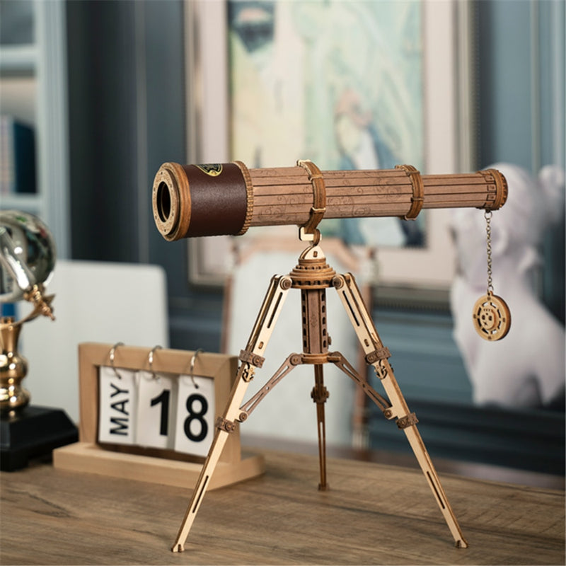 Robotime ROKR DIY 3D Wooden Monocular Telescope STEM Educational Model