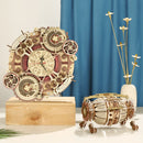 3D Wooden Puzzle Zodiac Wall Clock Mechanical Model Building - STEM