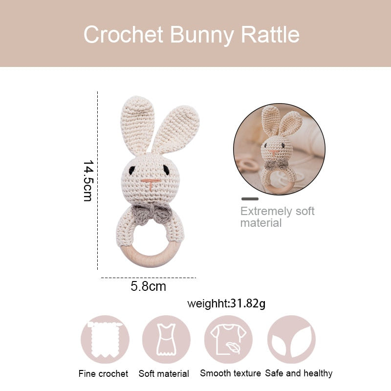 Music Rattle Crochet Animal Rattles - Montessori Children