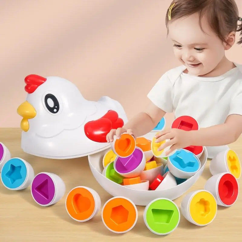 Smart Egg Toys - Montessori Sensory Early Learning Shape Matching Eggs Puzzles