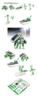 6-In-1 Solar-Powered Robot Kit - DIY Assembling Ship, Fan and Windmill