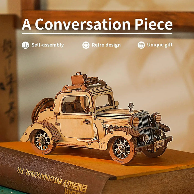 Robotime 3D Wooden Puzzles Car DIY Model Kits to Build Wooden Model