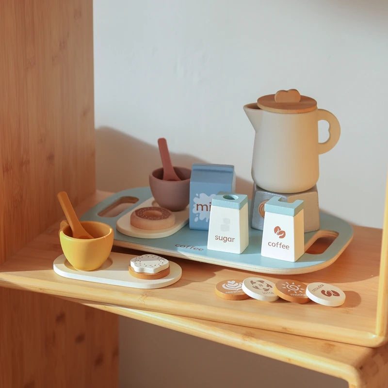 Montessori Wooden Coffee & Afternoon Tea Set – Pretend Play