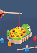 Wooden Toy Magnetic Fishing Toy Learning Fine Motor Skills Promote Parent Child Interaction Wooden Fishing Game for Boys Girls