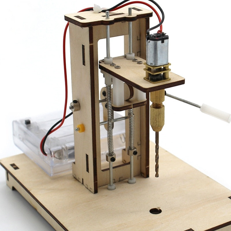 3D Wooden Puzzle DIY STEM Kits - Mini Table Drill & Coin Swallowing