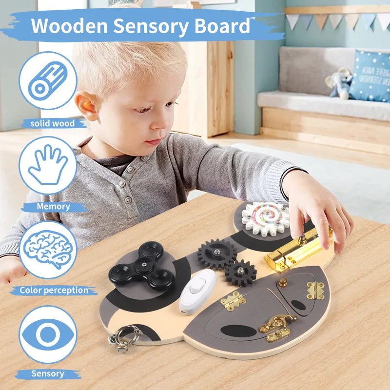 Ignite Your Child's Imagination with Montessori Wooden Steering Wheel Busy Board