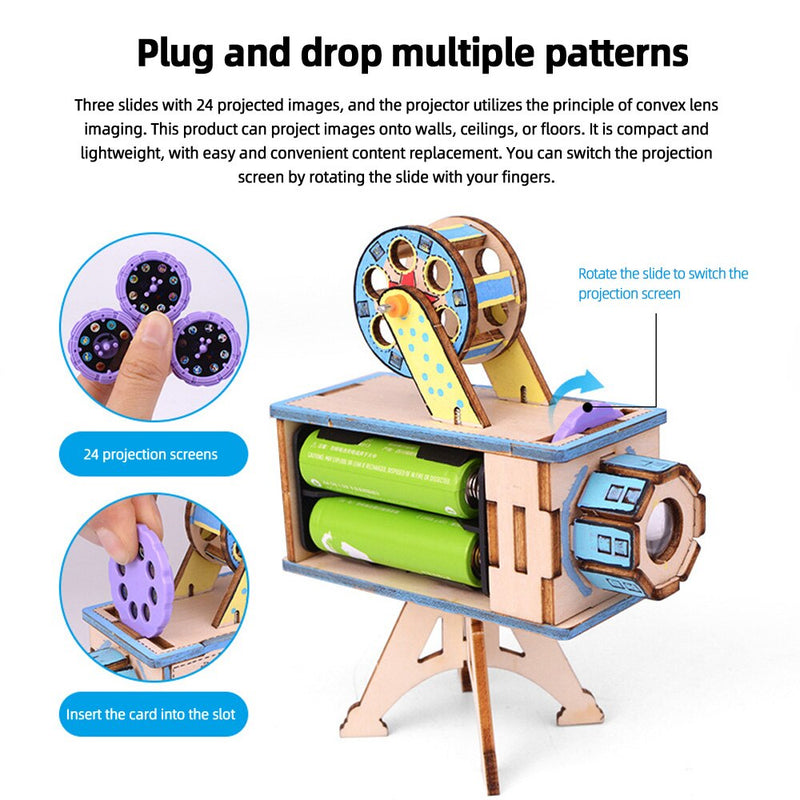 3D Wooden Puzzle DIY Projector Science Experiment STEM Project Kit