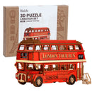 Robotime Rolife London Tour Bus 3D Wooden Puzzles Model Toy Car to Build Crafts