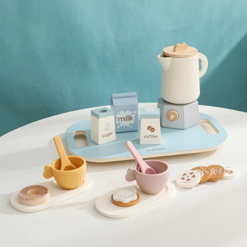 Montessori Wooden Coffee & Afternoon Tea Set – Pretend Play