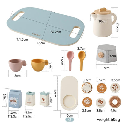 Montessori Wooden Coffee & Afternoon Tea Set – Pretend Play