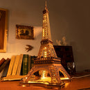 Relive the Grandeur: Rolife Night of the Eiffel Tower 3D Wooden Puzzle