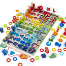 Montessori Educational Wooden Math Fishing Board Game