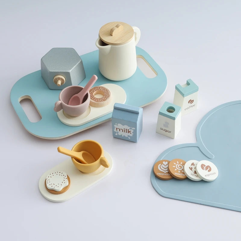 Montessori Wooden Coffee & Afternoon Tea Set – Pretend Play