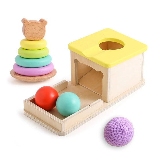 Montessori Object Permanence Box – Ball Drop Toy