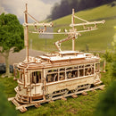 classic city tram car 3d wooden puzzle