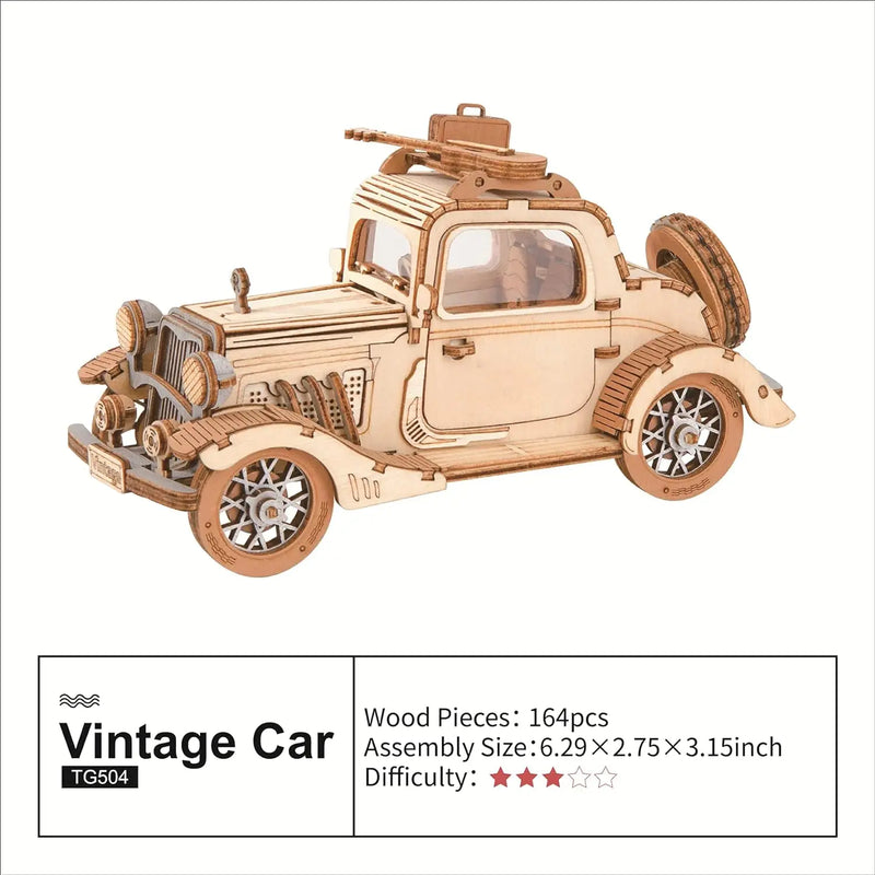 Robotime 3D Wooden Puzzles Car DIY Model Kits to Build Wooden Model