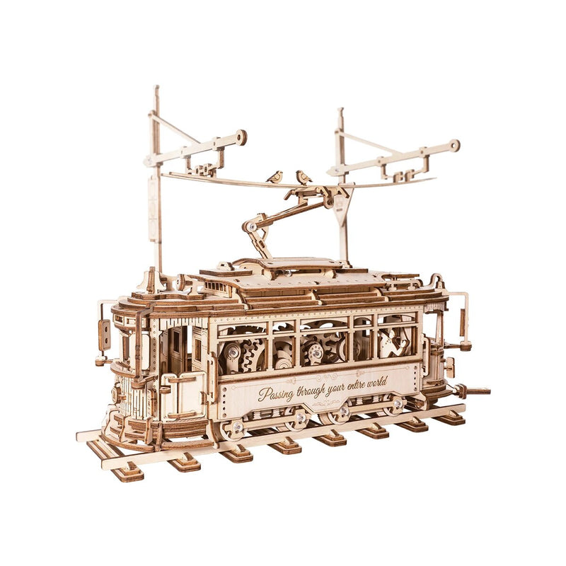 classic city tram car 3d wooden puzzle