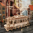 classic city tram car 3d wooden puzzle