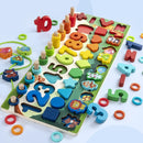 Montessori Educational Wooden Math Fishing Board Game