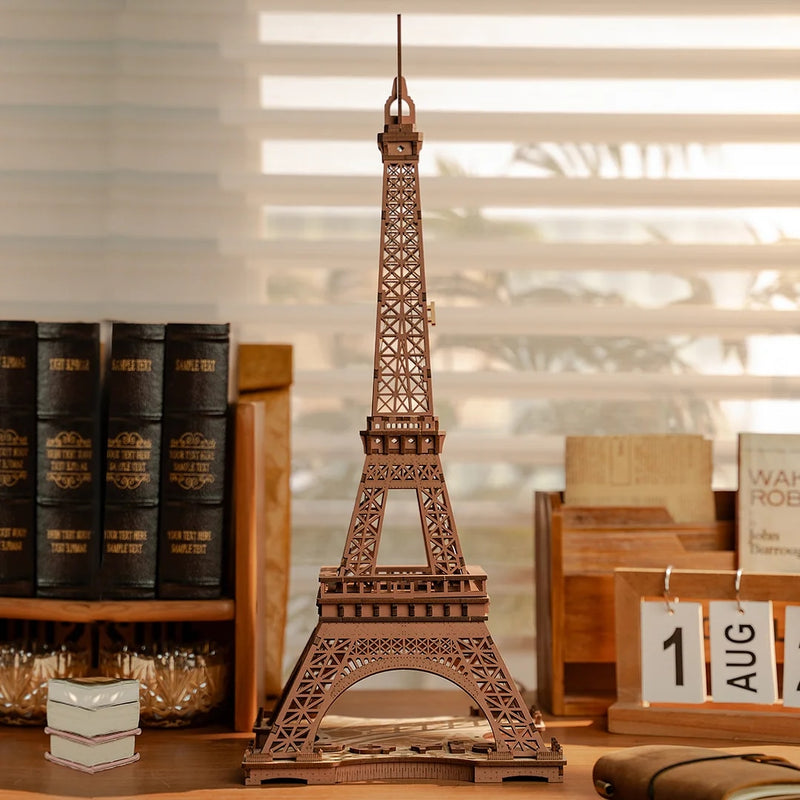 Relive the Grandeur: Rolife Night of the Eiffel Tower 3D Wooden Puzzle