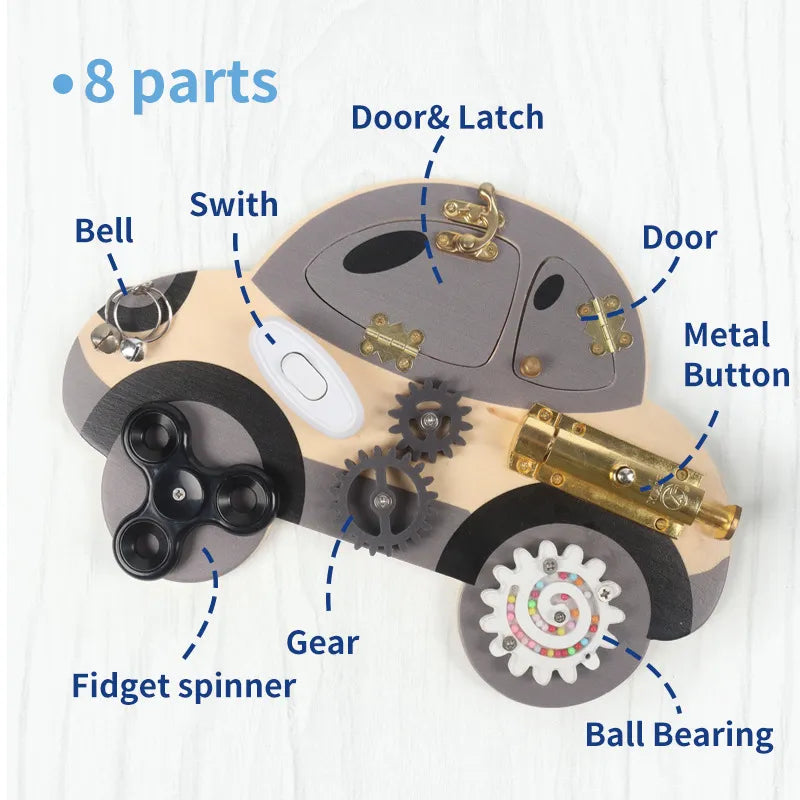 Ignite Your Child's Imagination with Montessori Wooden Steering Wheel Busy Board