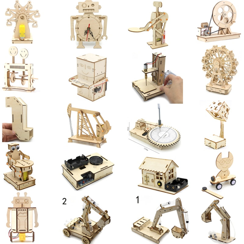 3D Wooden Puzzle DIY STEM Kits - Mini Table Drill & Coin Swallowing