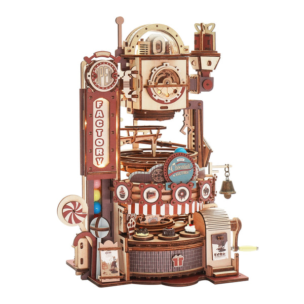 3D Wooden Puzzle ROKR Chocolate Factory Marble Run 3D Wooden Puzzle